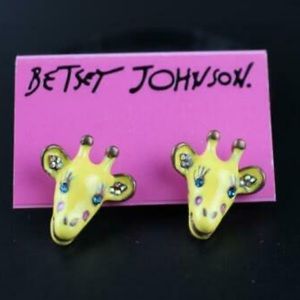 Betsey Johnson Rhinestone giraffe earrings